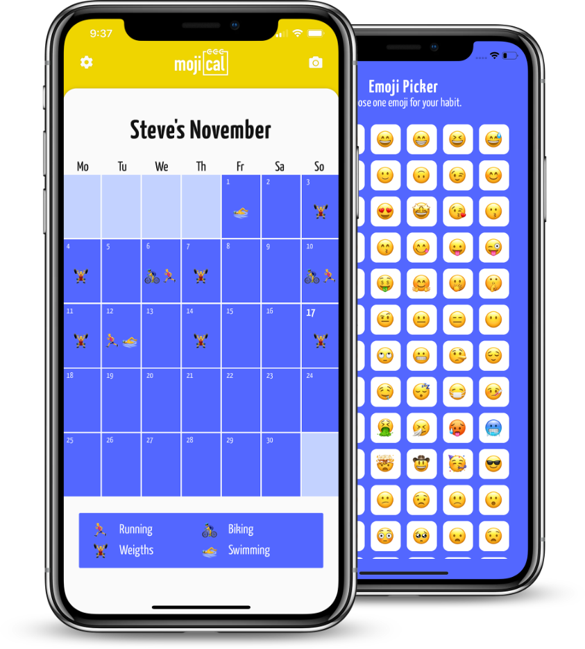 Mojical Emoji based calendar tracker